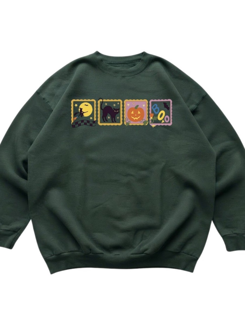 Spooky Halloween Pumpkin Black Cat Graphic Gildan Sweatshirt